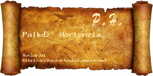Palkó Hortenzia névjegykártya