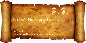 Palkó Hortenzia névjegykártya